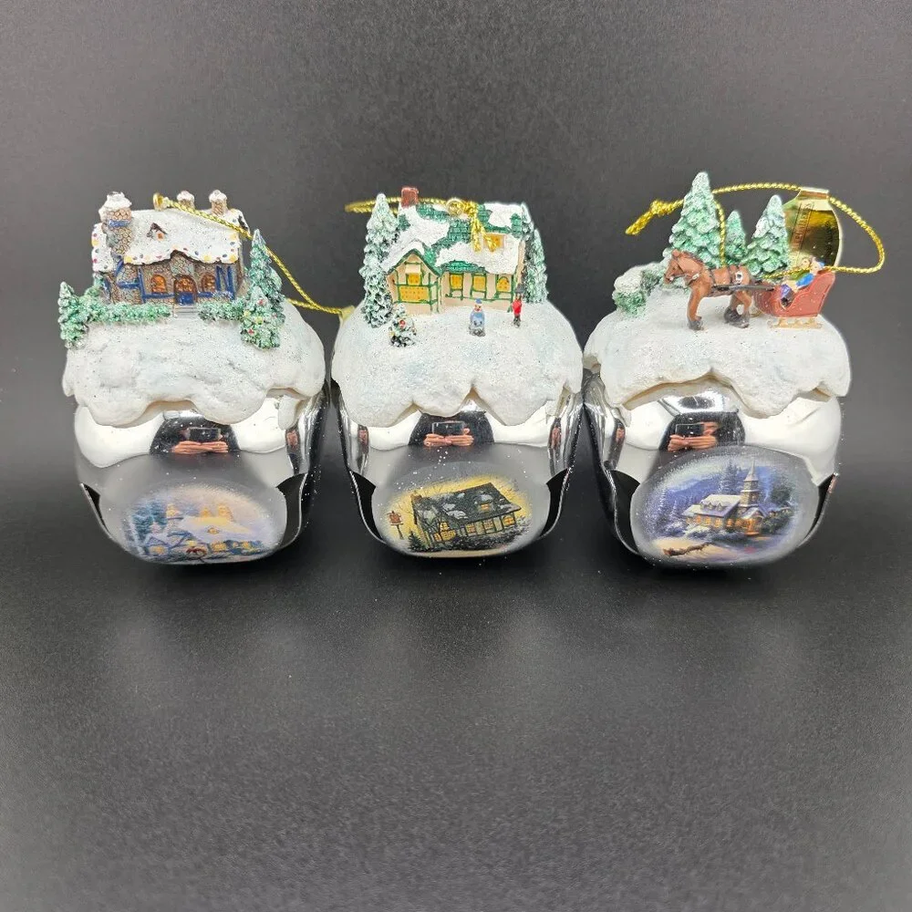 Bradford Exchange Sleigh Bells Ornaments‎ 3pc New